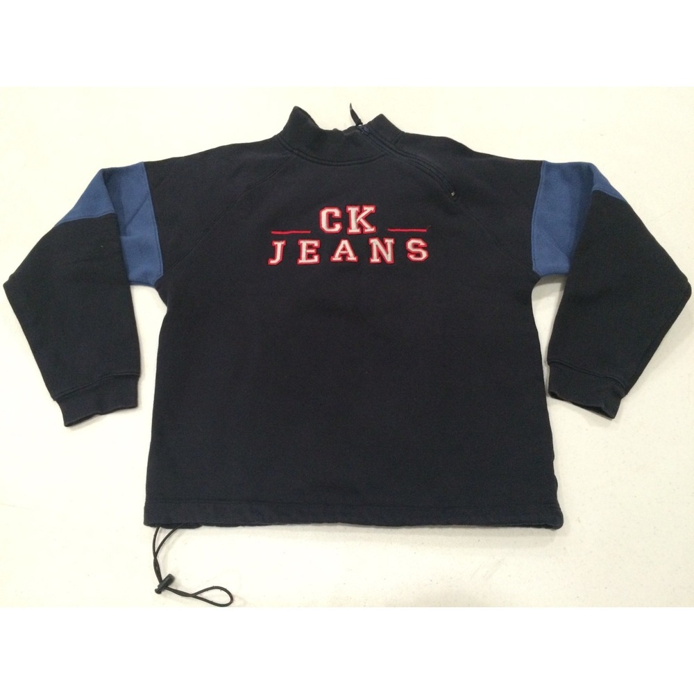 Calvin Klein CK Jeans sweatshirt pullover asymmetric zip Size M Vintage